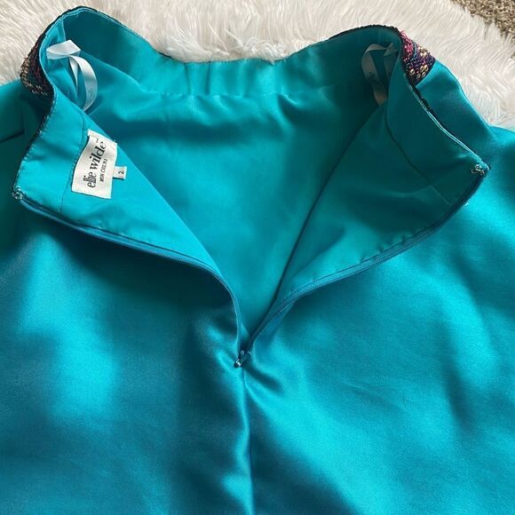 ellie wilde 2 Piece Beaded Dress Corset Top Flowy Skirt Pockets Prom Homecoming - Picture 13 of 16